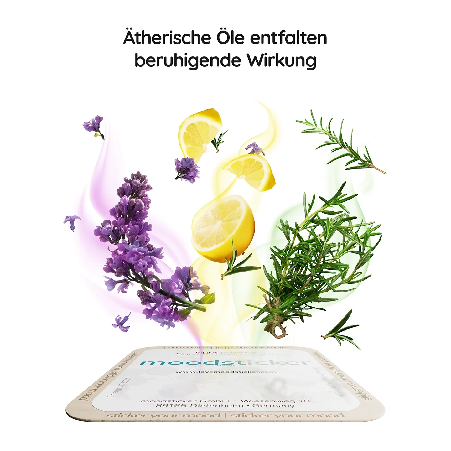 Bio-Duftsticker mit ätherischen Ölen aus Zitrone, Rosmarin und weiteren Pflanzen